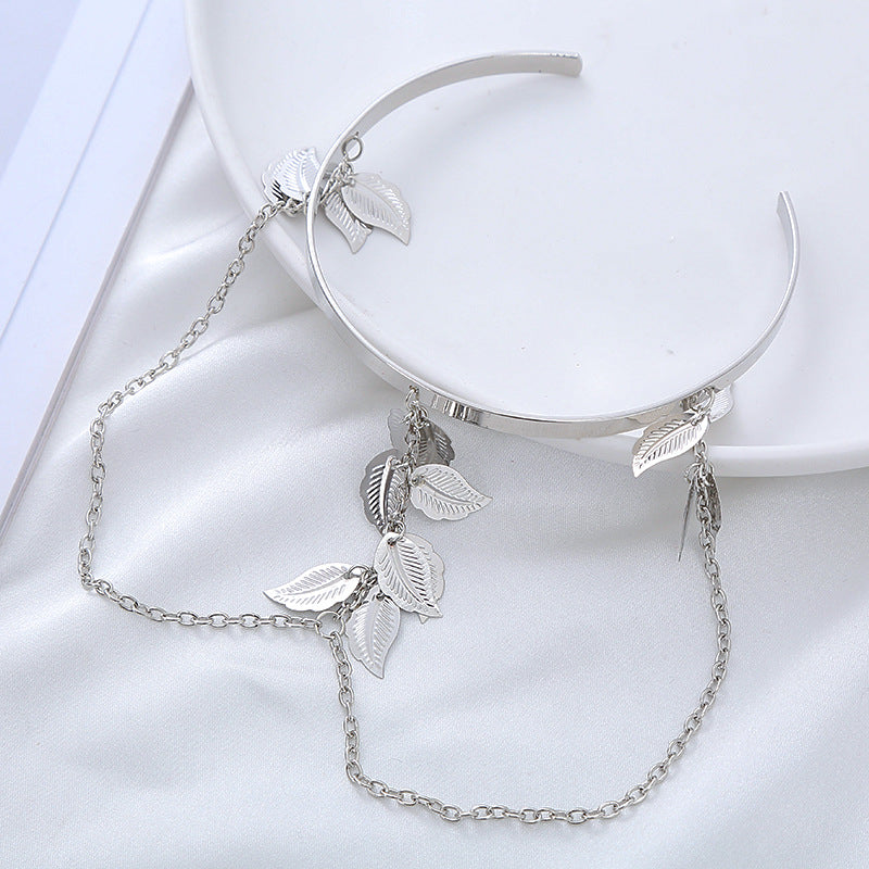 Metal Chain Leaves Armband Graceful Fashionable Street Bracelet