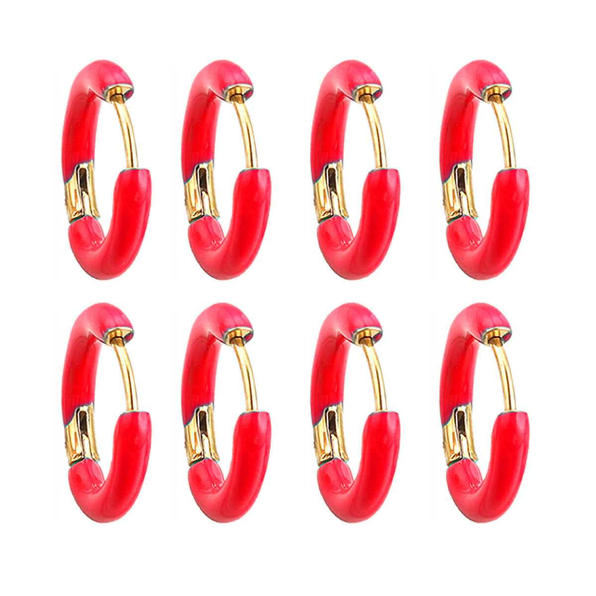 Enamel Color Handmade Oil Dripping Stainless Steel Clip Titanium Classic Ear Buckle