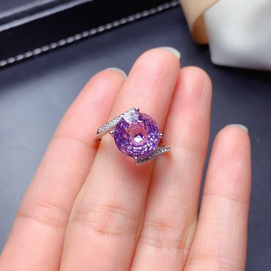 Bird's Nest Cut Fireworks Live Simulation Amethyst Temperament Rings