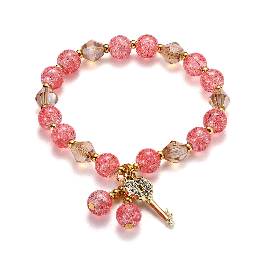 Bracelets de rose en cristal de chaîne de poignet de fleur chaude