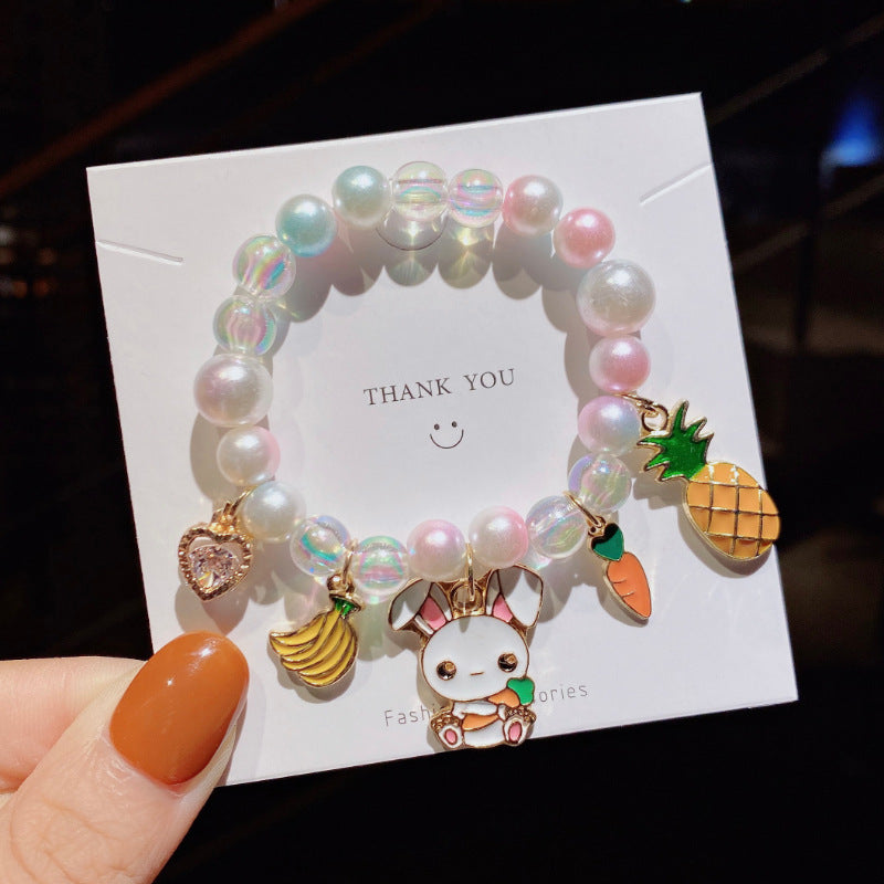 Children's Pearl Cartoon Cute Gradient Color Decoration Bracelets