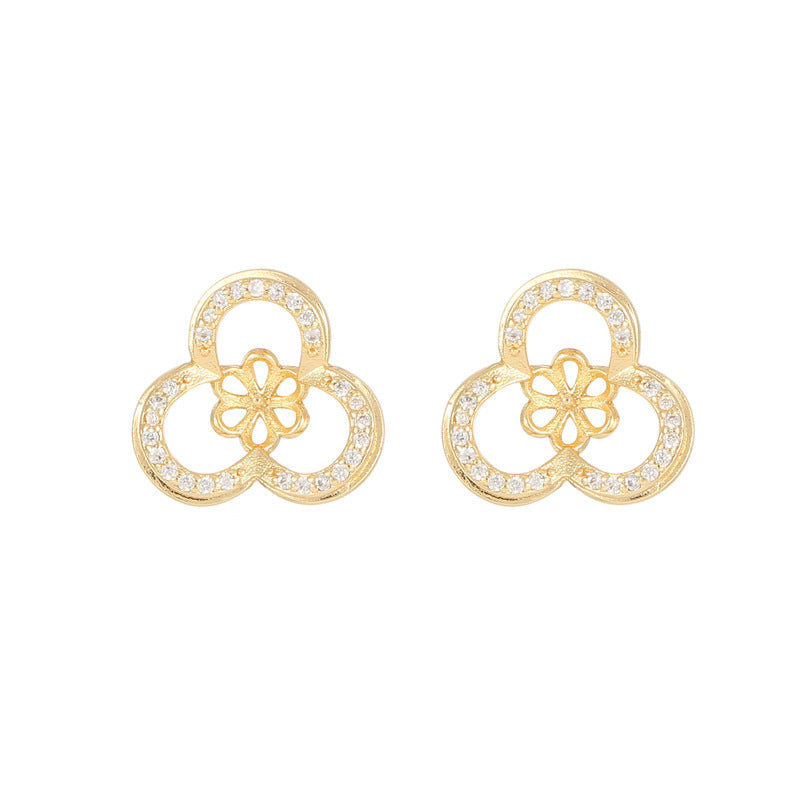 Special Interest Light Luxury High-grade Female Zircon Pearl Holder Irregular Earrings