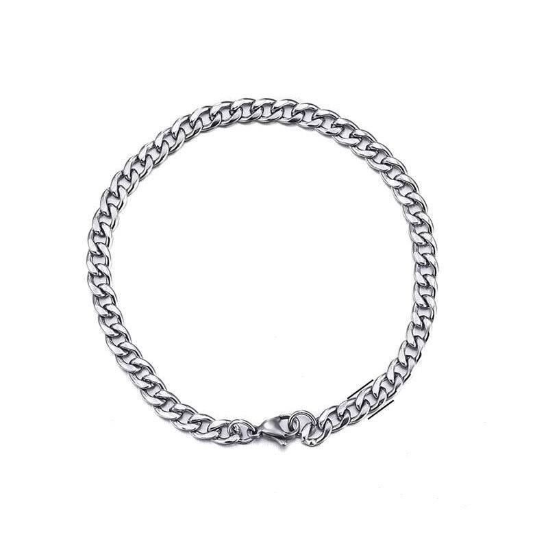Women's & Men's Steel Hip Hop Simple Titanium Flat Bracelets