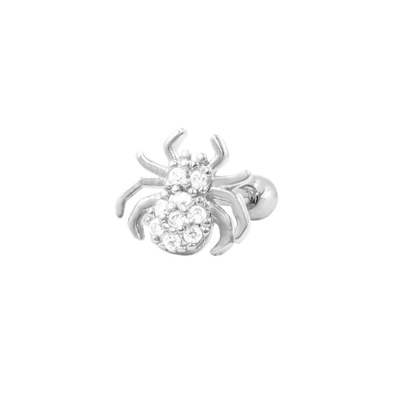 Three-dimensional Butterfly Ear Bone Spider Piercing Stud Earrings