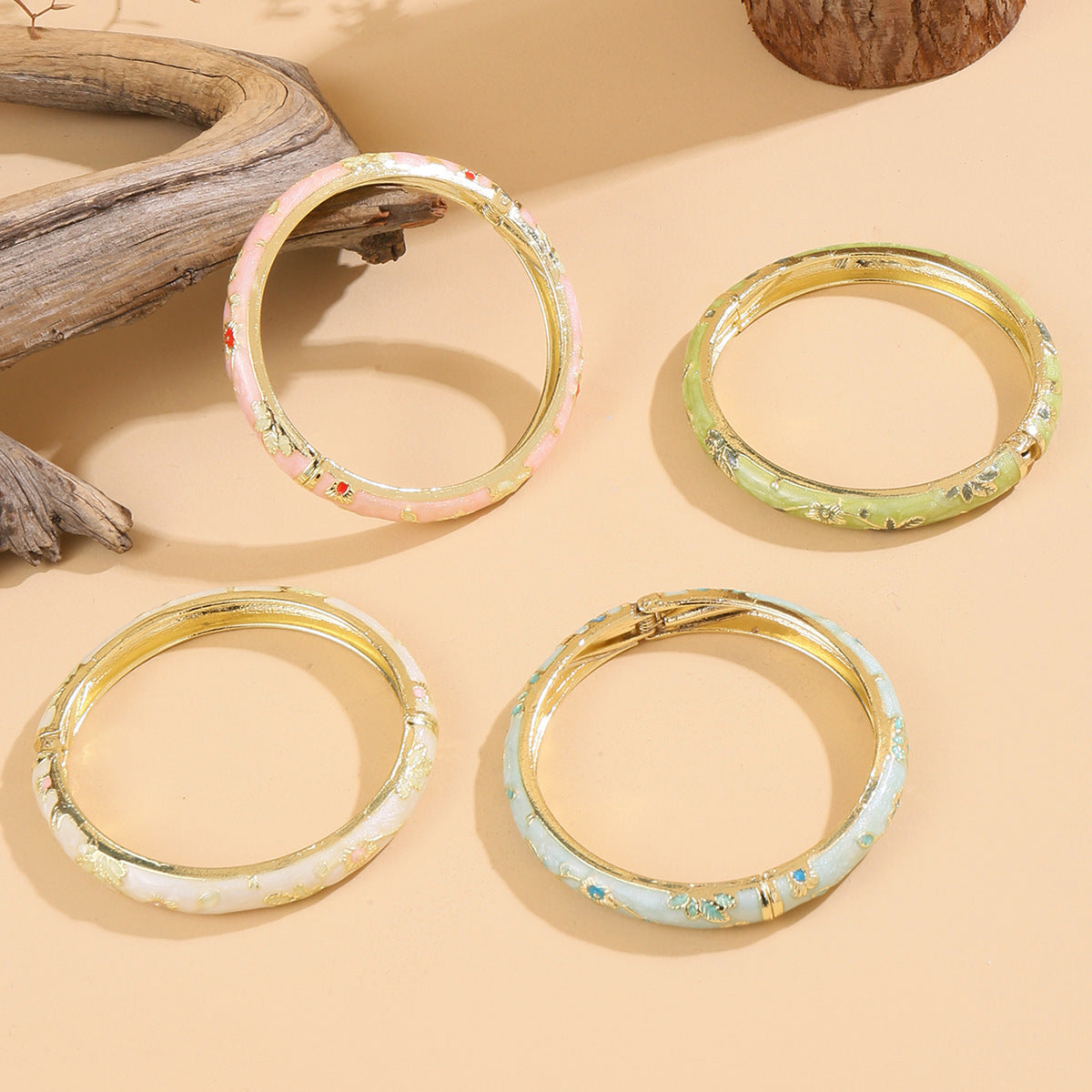 Chinese Style Small Flower Cloisonne Enamel Bracelets