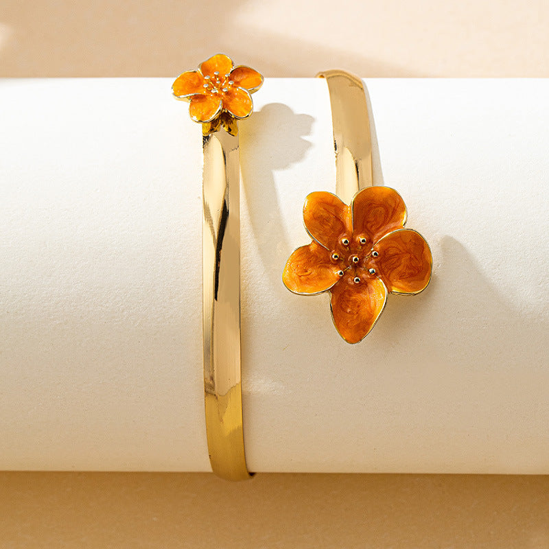 Pleated Flower Pattern Open Fashion Refined Bracelet