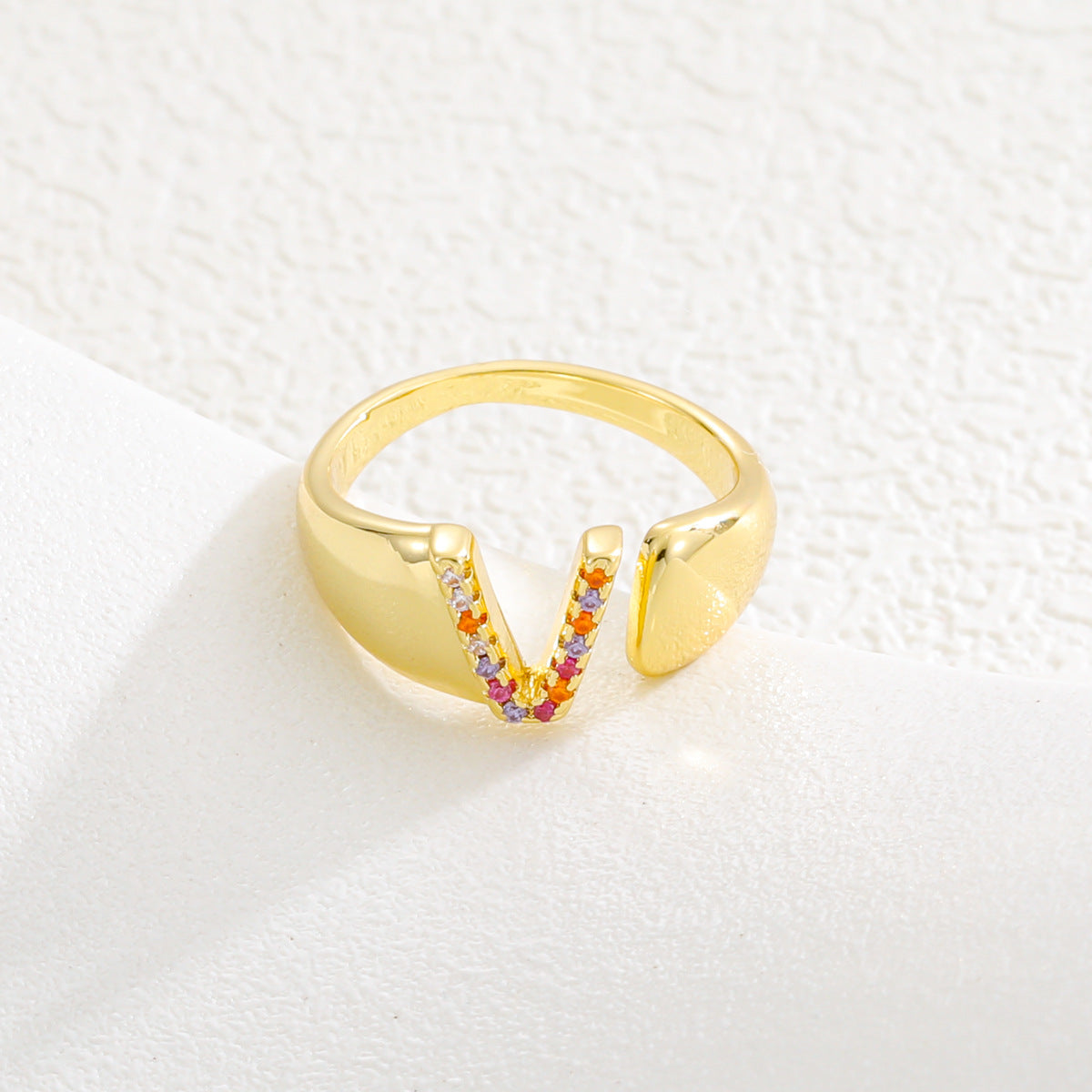 Letters Gold Plated Cell Phone Finger Ring