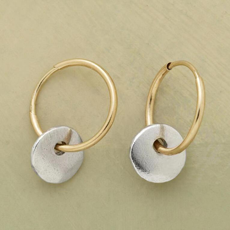 Comfortable Fashion Simple Circle Two-color Electroplated Earrings