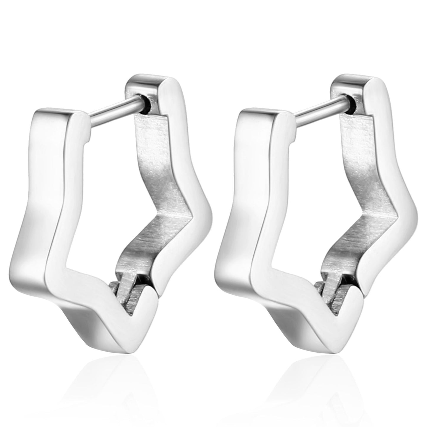 Women's & Men's Black Series Punk Titanium Steel Clips Ear Clip