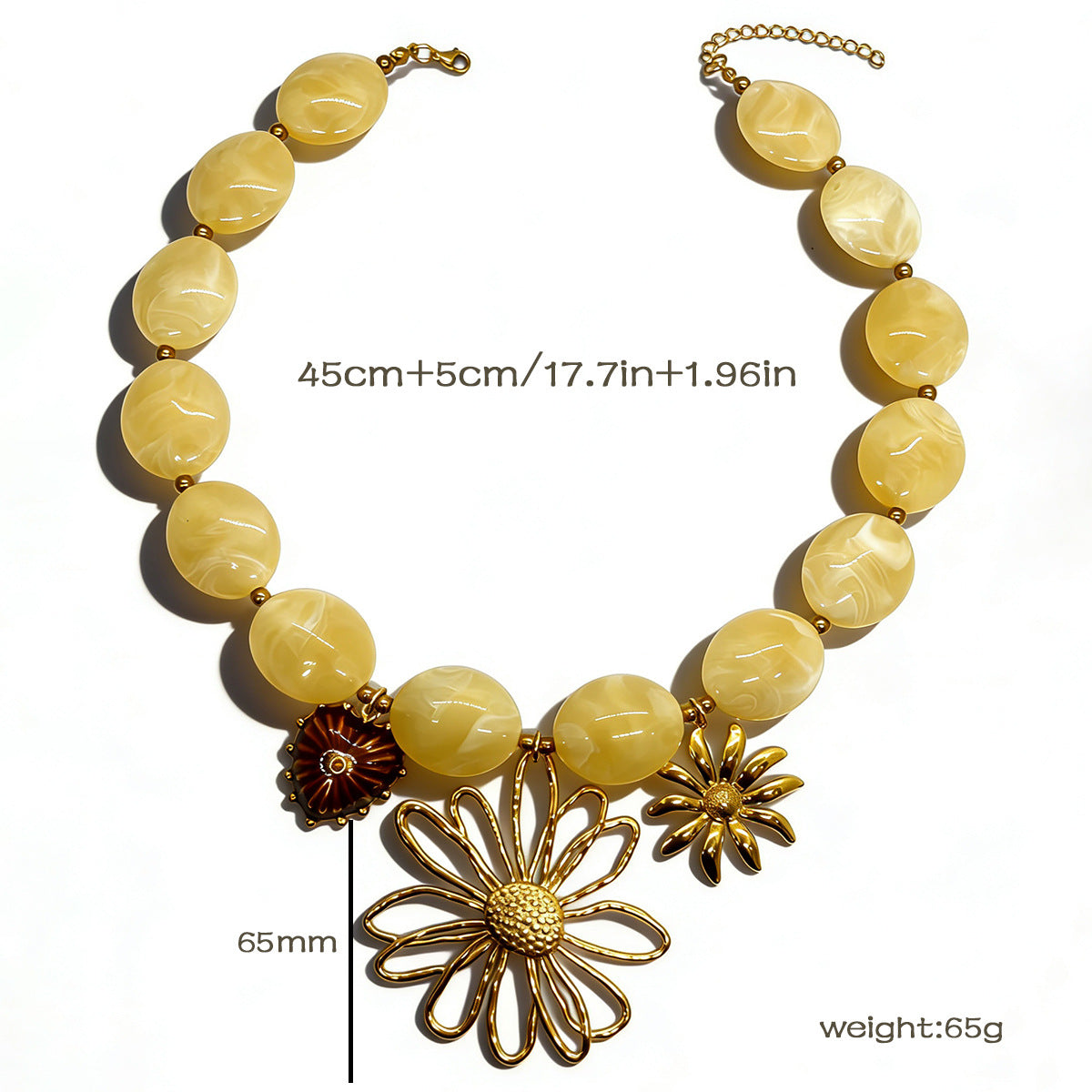 Women's Exaggerated Stainless Steel Gold Beaded Light Luxury Minority Pendants