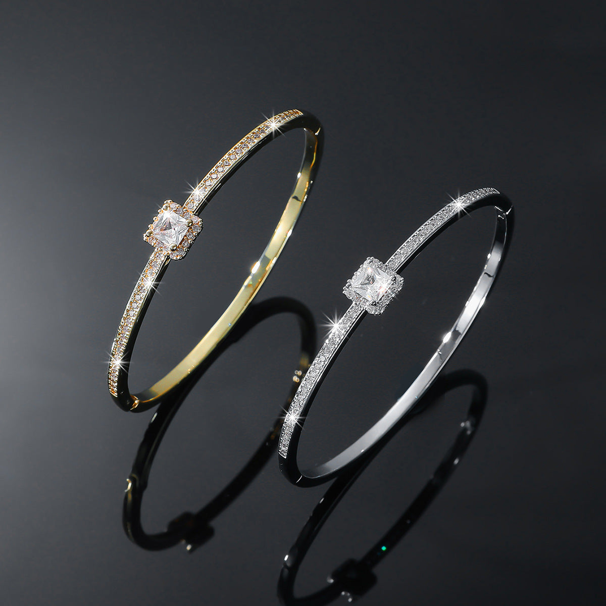 Women's Square Zircon Fashion Unique Temperament Simple Bracelet