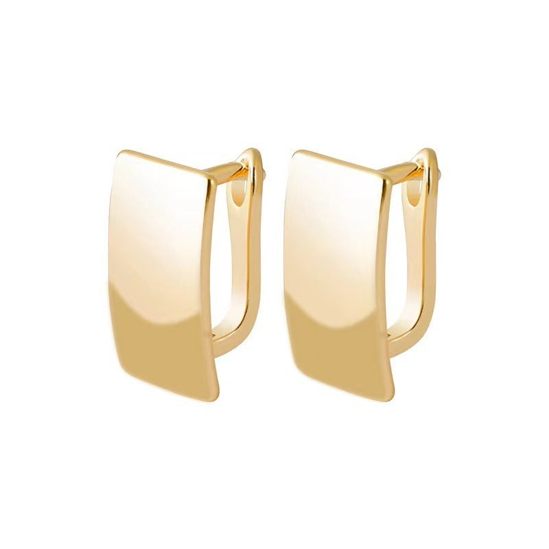 Fashion Simple Rose Gold Square Clip Ear Buckle
