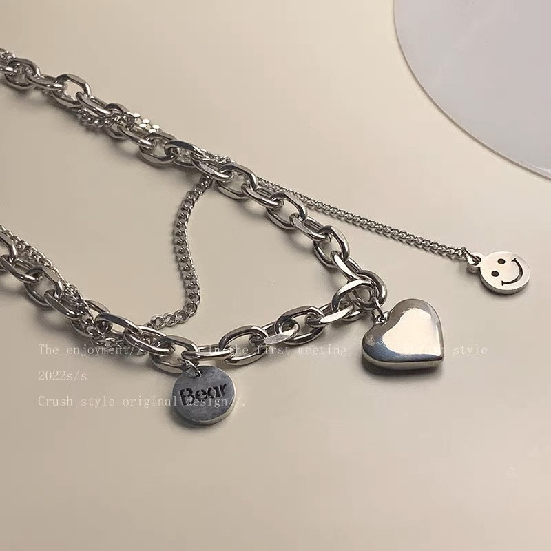 Women's Sweet Cool Hot Titanium Steel No Fading Love Sweater T-shirt Necklaces