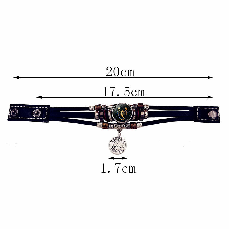 Damen &amp; Herren &amp; leuchtende Sternbild-Leder- und Paargeschenke handgefertigte kreative Perlenarmbänder