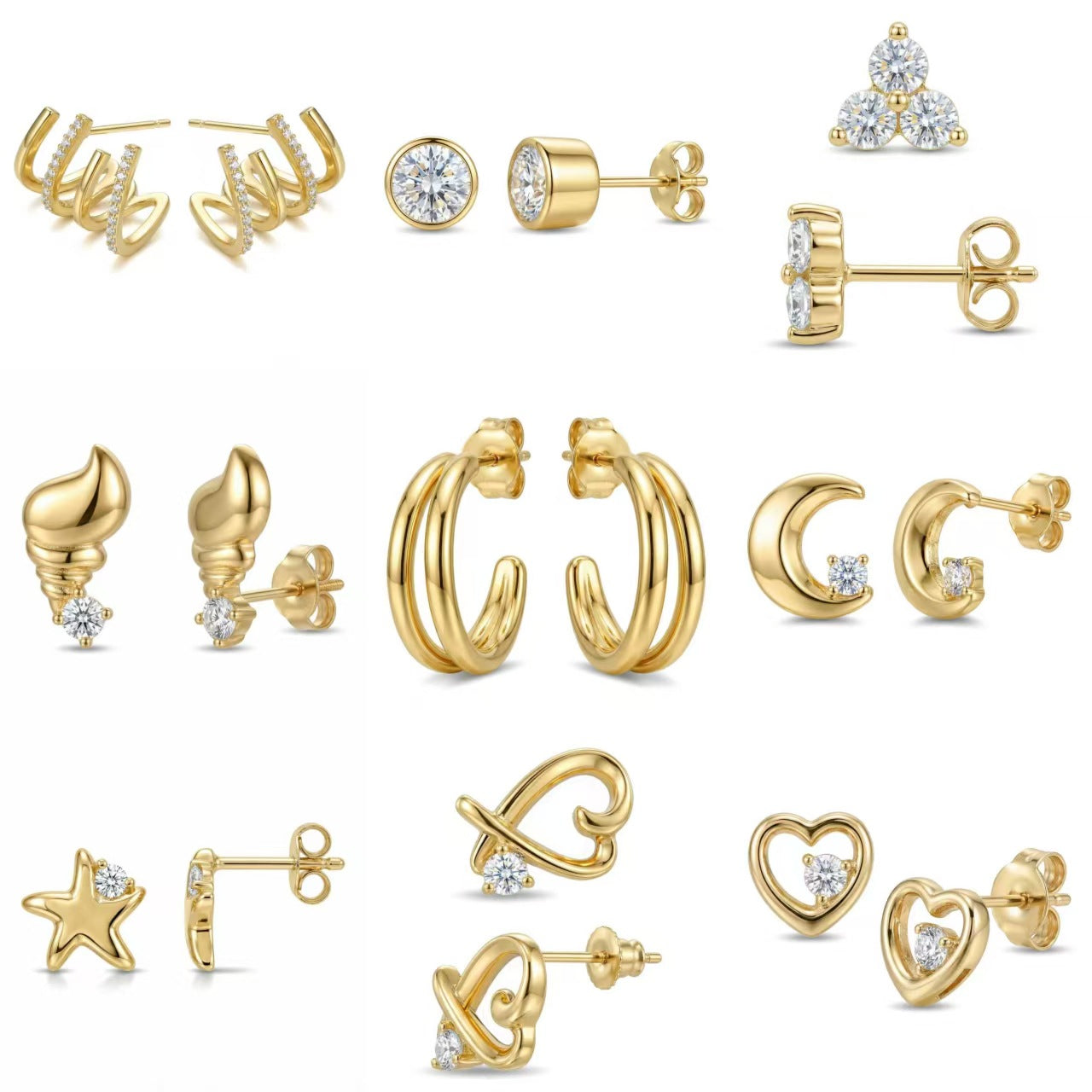 Women's & Men's Material Finely Inlaid Niche High Sense Basic Stud Earrings