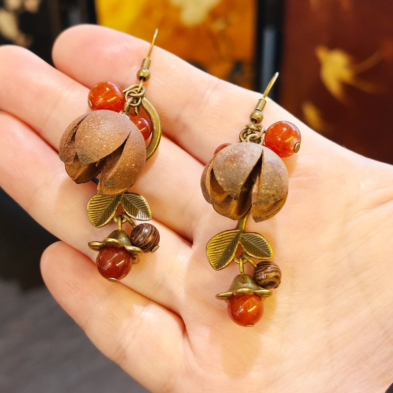 Handmade Plant Fruit Mori Style Chinese Hawthorn Artistic Rings
