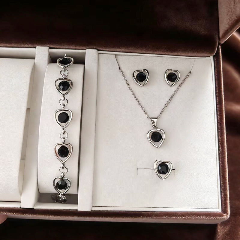 Drip Glazed Exquisite Simple Minority Fashion High-grade Clavicle Chain Elegant Jewelry Set