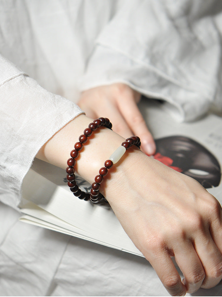 Bracelets ethniques en bois de rose et bois de santal africain pour hommes