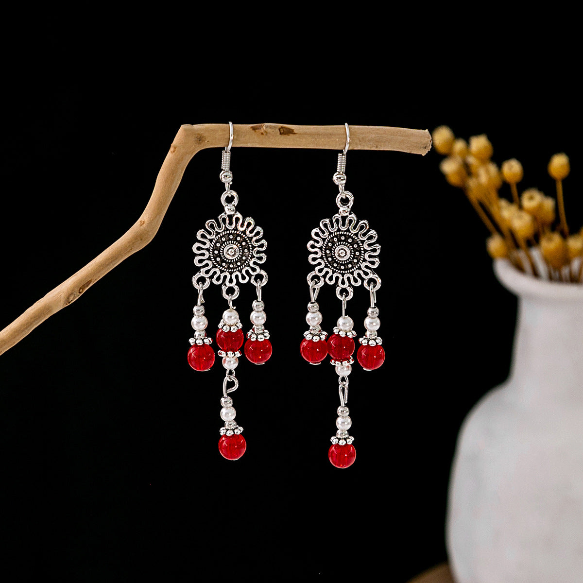 Tassel Turquoise Retro Minority Ethnic Style Earrings