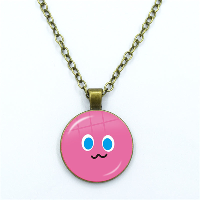 May Day Facial Expression Package Balls Time Gem Cabochon Sweater Necklace