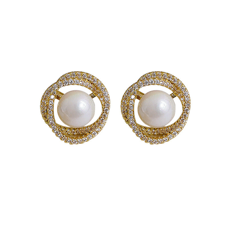 Women's Trendy Diamond Pearl Fashion Personalized And Temperamental Earrings