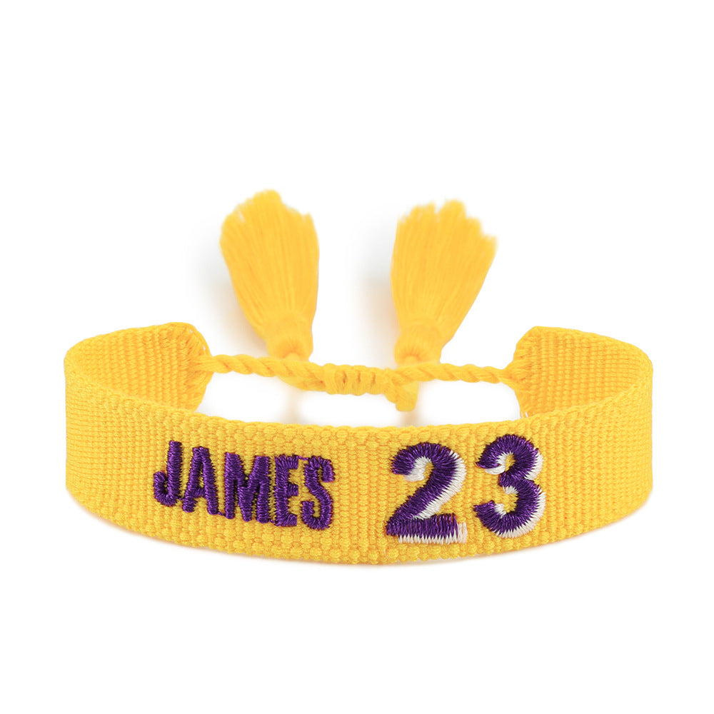 Basketball Sports Woven Curry James Lakers Carrying Strap English Bracelets