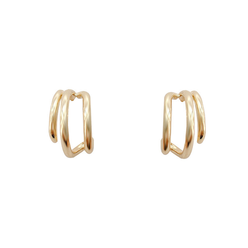 Women's Geometric Metal Cold Style Minority Simple Sier Needle Earrings