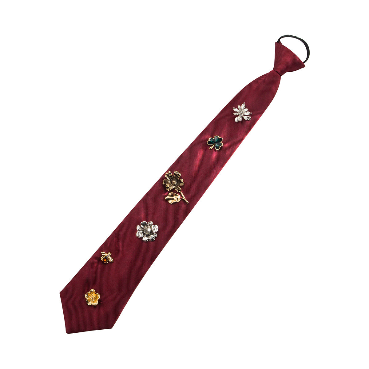 Creative Retro Suit Tie Personalized Alloy Flower Necklace
