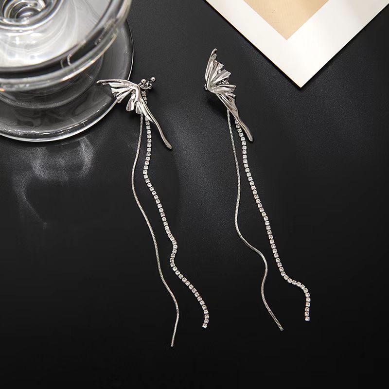 Fairy Clips Design Light Luxury Butterfly Tassel Sense No Piercing Ear Clip