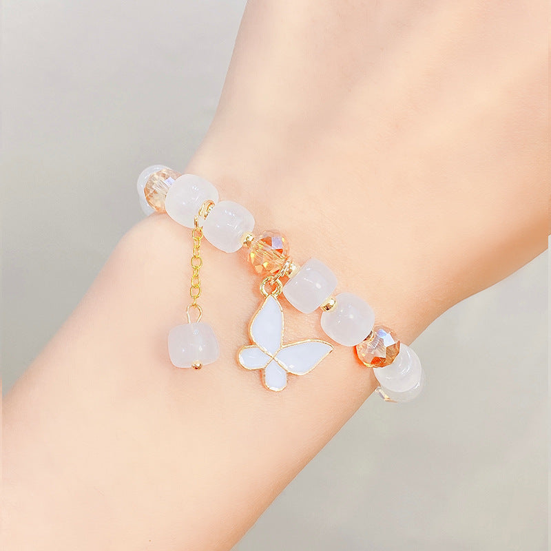 Children's Glaze Beaded Princess Cartoon Crystal Flowers Bracelets