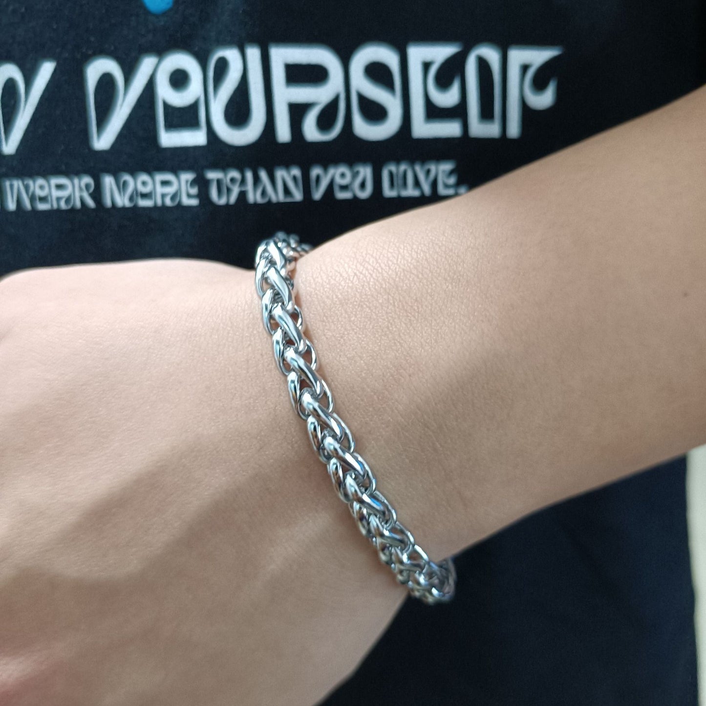 Bracelets de haute qualité en titane à quille tissée en acier inoxydable pour hommes