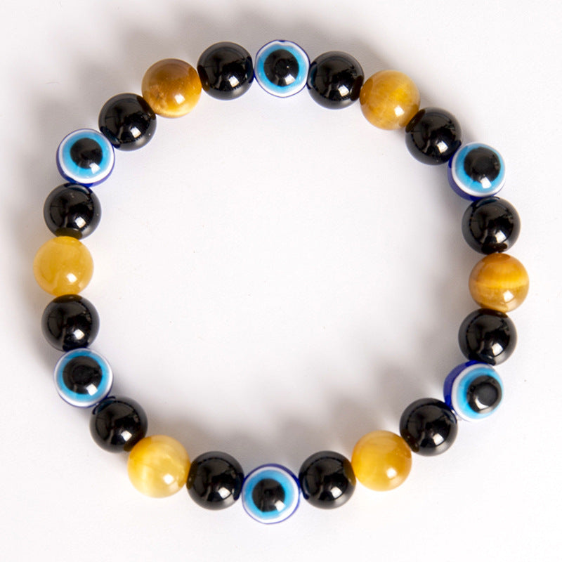 Men's Evil Eye Purple Tiger Green Gold Bracelets