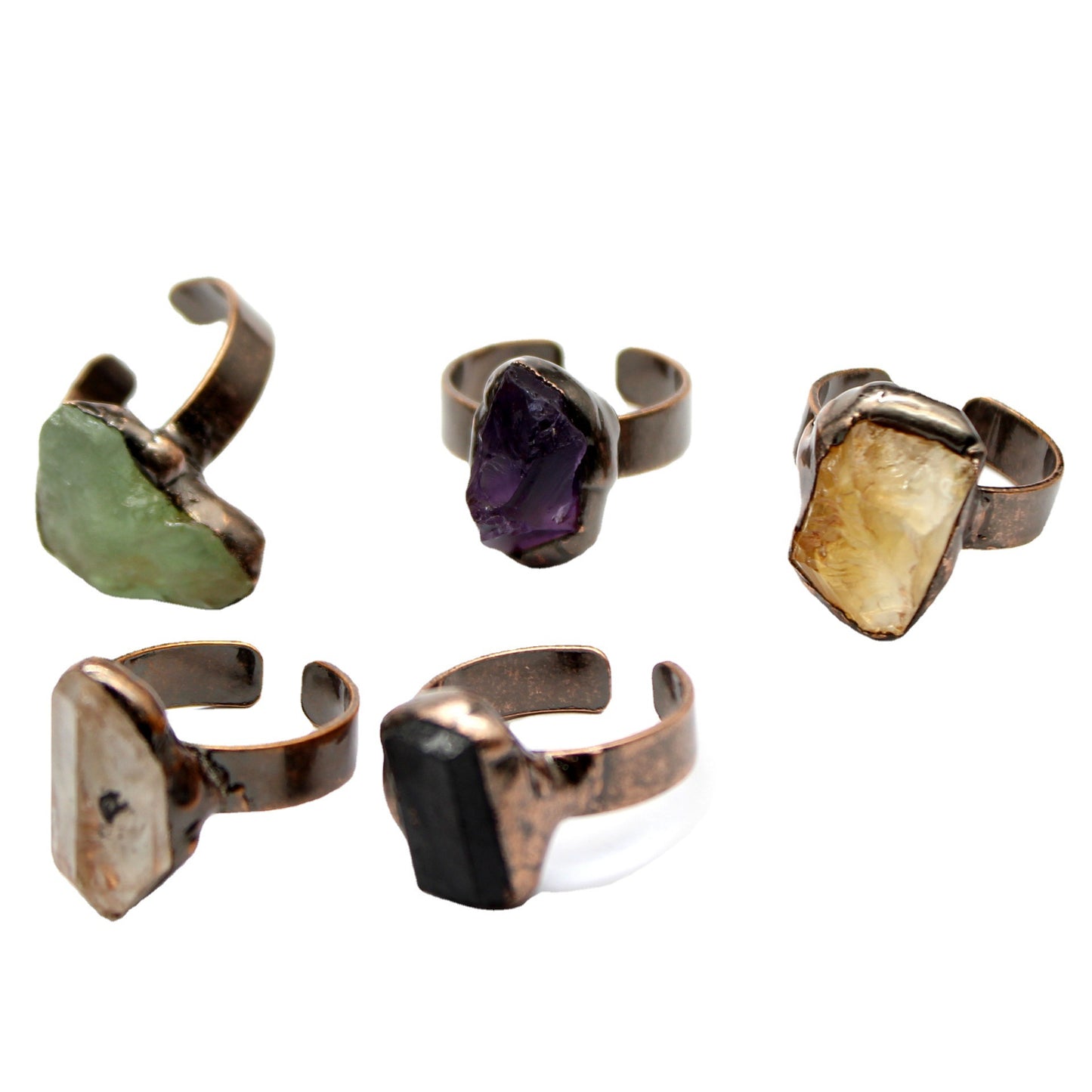 Women's Crystal Medieval Retro Rough Stone Green Ring