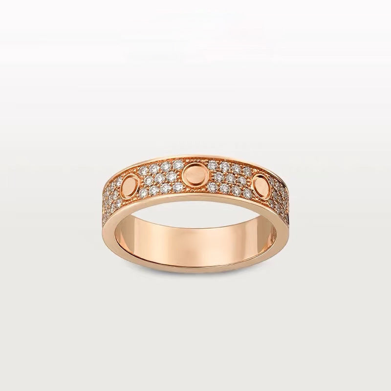 Starry Sky Double Row Drill Three-row Black Nail Ring