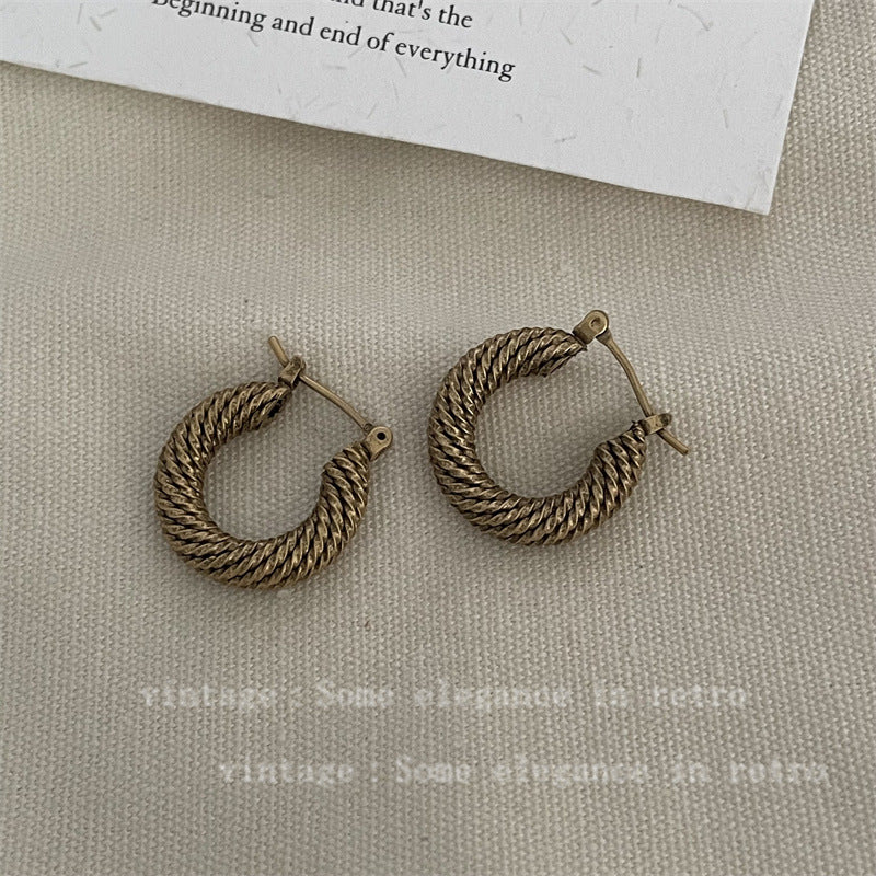 Vintage Niche Design Exaggerated Style Sier Earrings