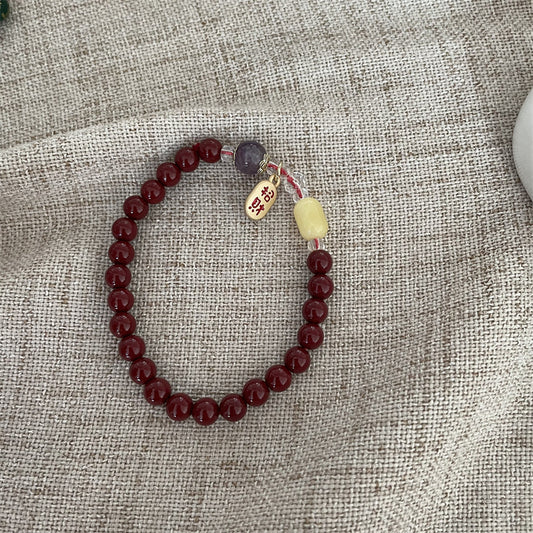 Women's Style Lucky Garnet Beaded Design Temperament Bracelets