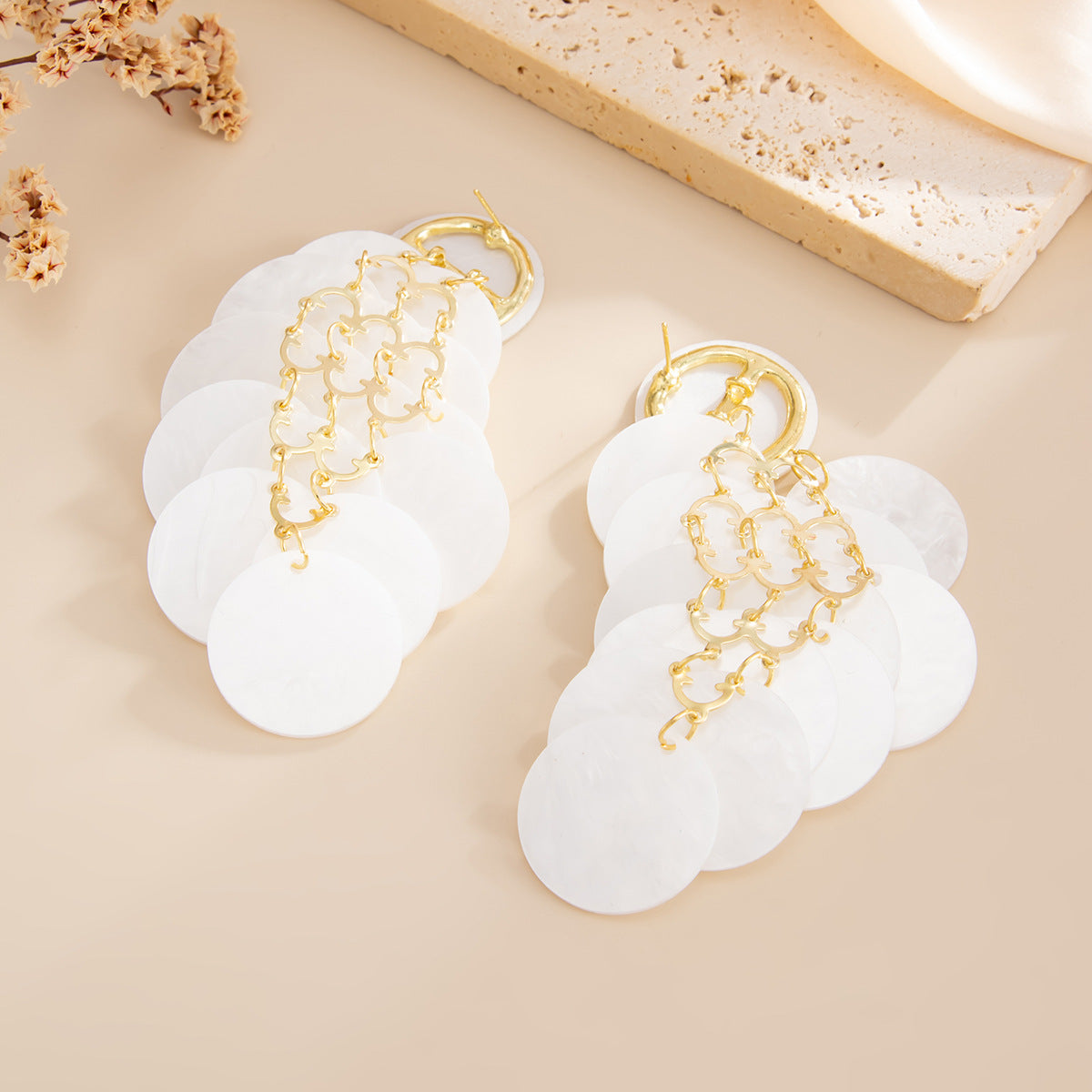 Cool Wafer Tassel Fashion Geometric Round Rings