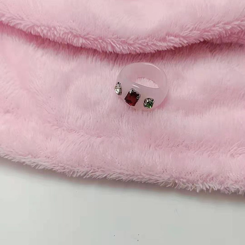 Female Resin Acrylic Jelly Color Personalized Ring