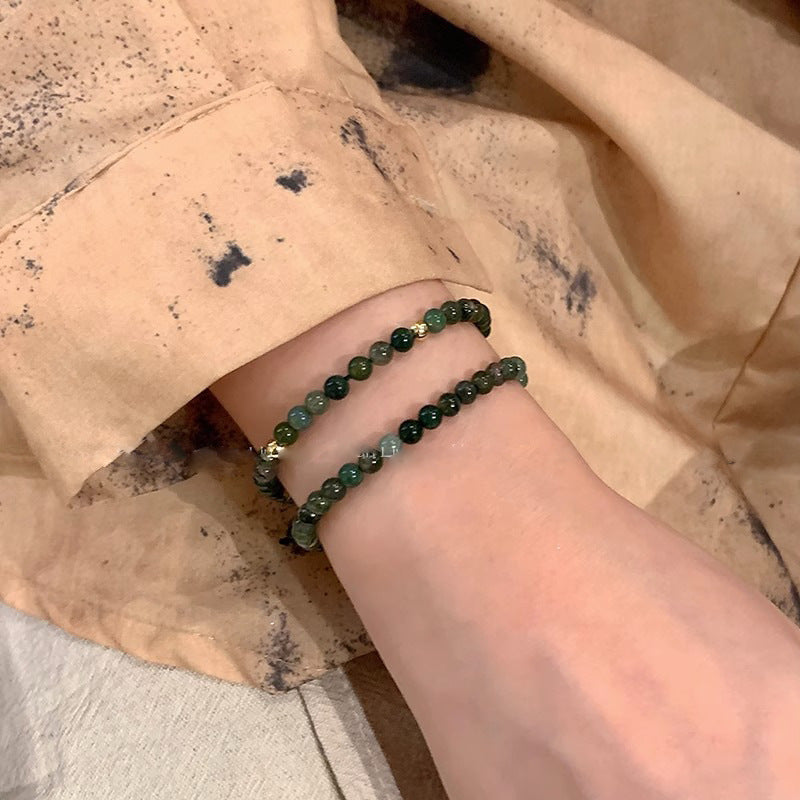 Bracelets de luxe légers en agate tissés à la main avec cordon de serrage pour femmes