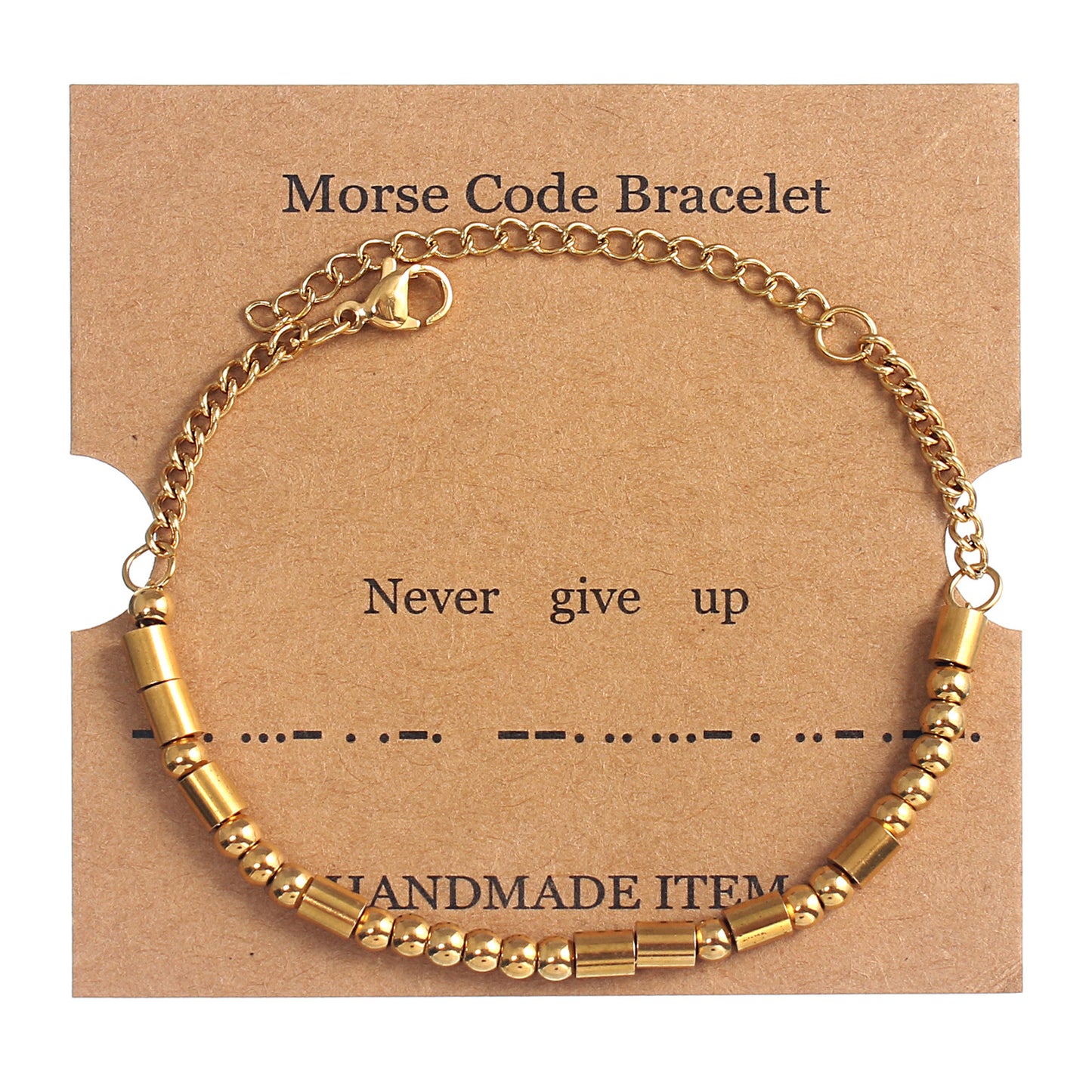 Women's Stainless Steel Gold Moss Password Letter Bracelets