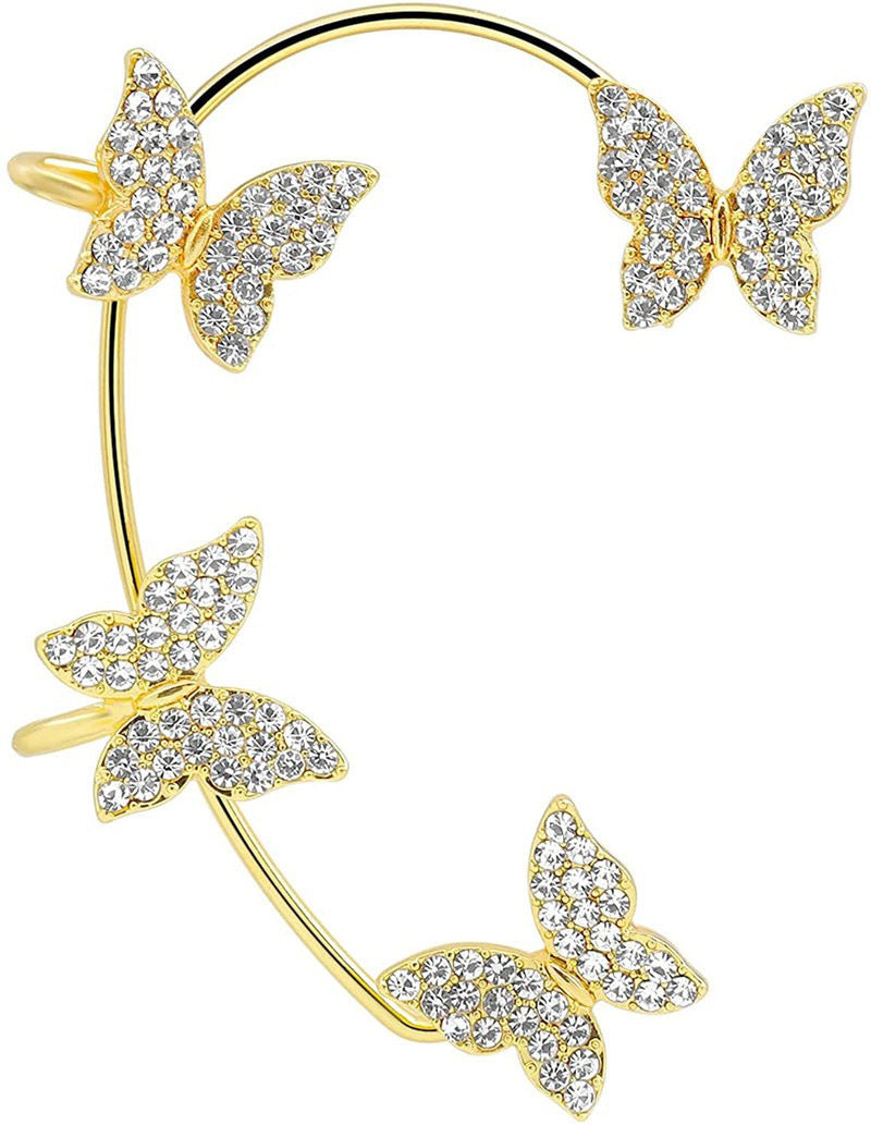 Butterfly No Piercing Hooks Female Light Luxury Temperament Design High Ear Clip