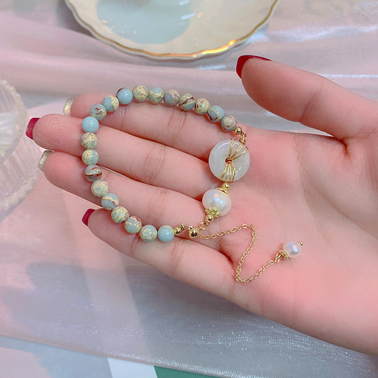 Women's Fashion Artistic Vintage Jade Stone Peace Bracelets