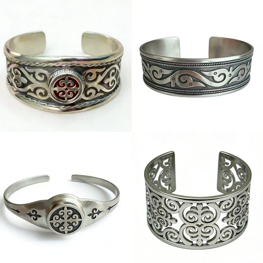 Women's Kazakh Open-ended Horn Pattern Personality Elements Temperament Unique Bracelet