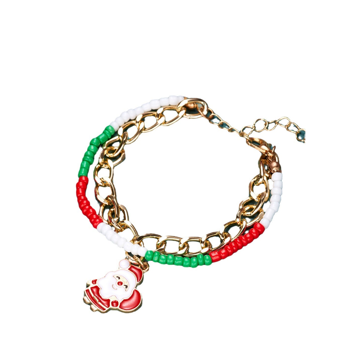 Christmas Holiday Snowman Beads Stringed Chain Bracelets