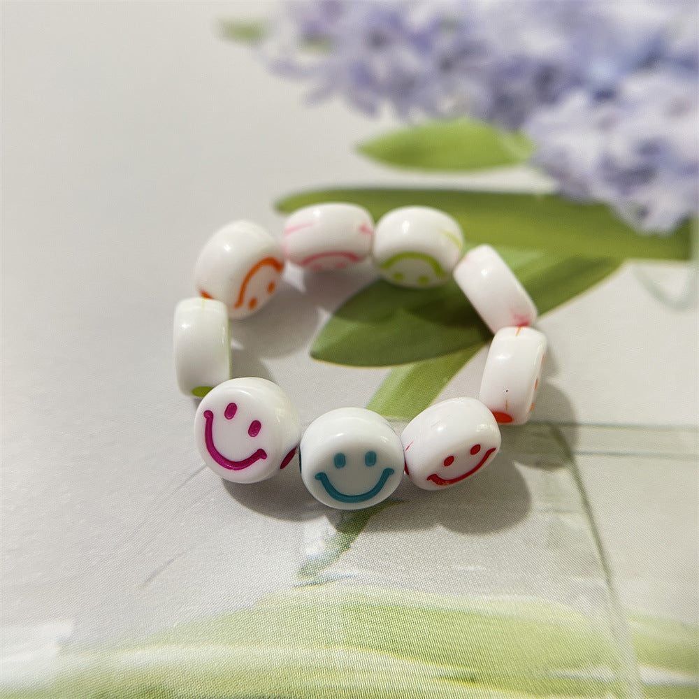 Bead Flower Colorful Woven Small Index Finger Female Rings