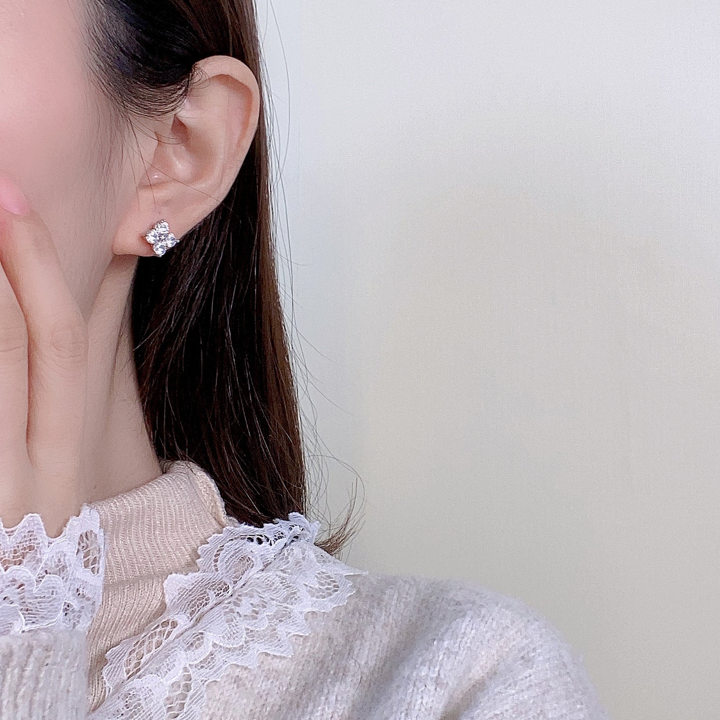 Stars Zircon Ear Fashionable Sier Pin Stud Earrings
