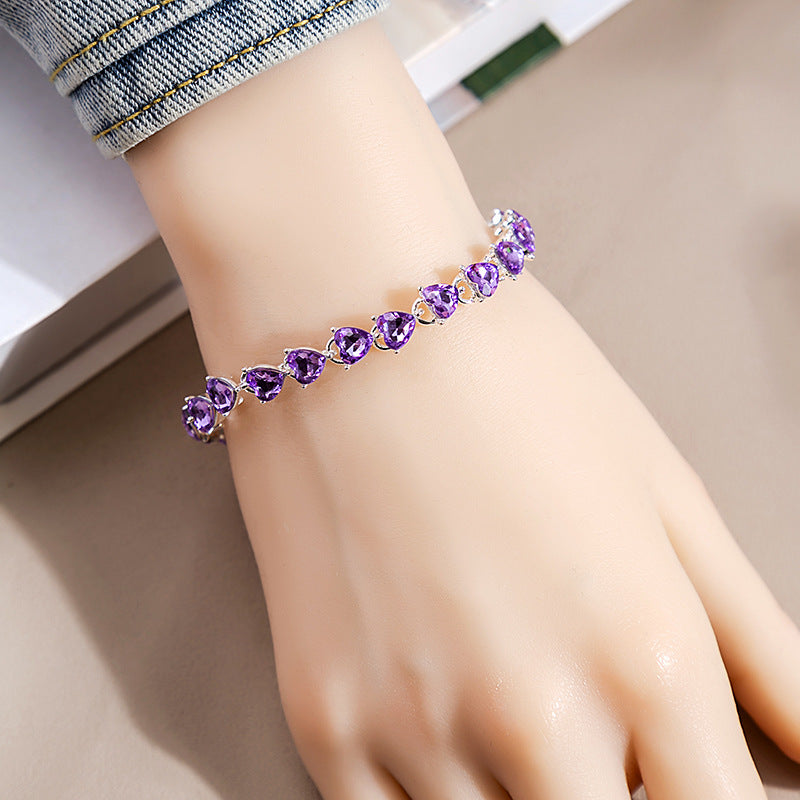 Rhinestone Fashion Color Willow Leaf Diamond Versatile Design Light Bracelets