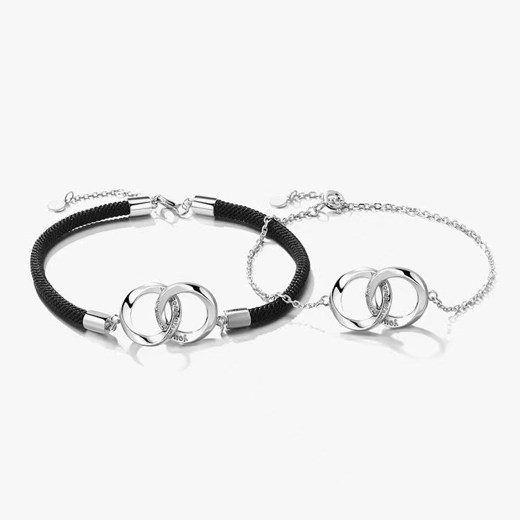 Couple pour femmes et hommes et Mobius et une paire de bracelets doubles de luxe légers pour minorités