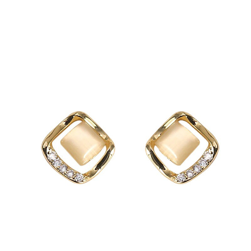 Opal Square Light Luxury Trendy High Earrings