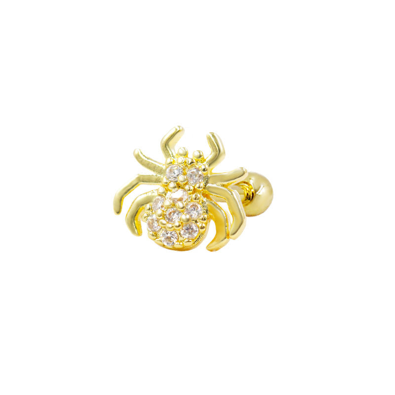 Three-dimensional Butterfly Ear Bone Spider Piercing Stud Earrings